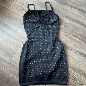 Black diamond club dress stripper fishnet mini dress rave short adjustable strap